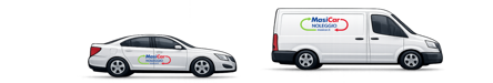 Auto e furgone con marchio MasiCar, immagine dal sito ufficiale